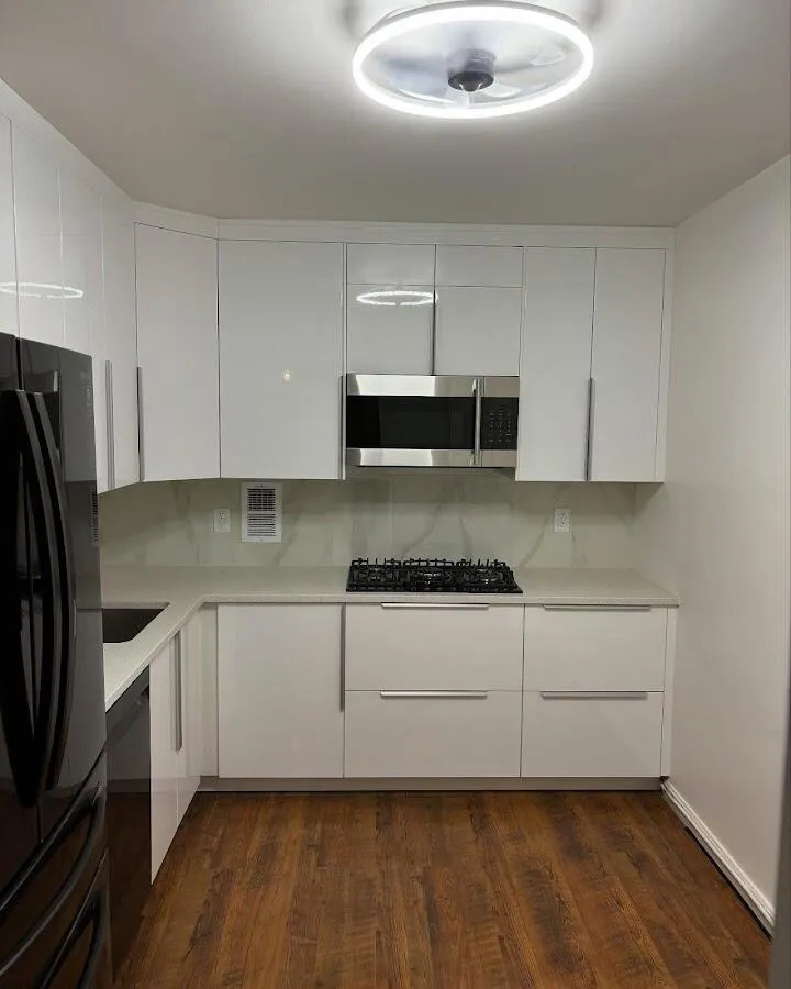 Renovated kitchen with quartz countertops in Sullivan